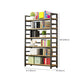 Modern Black Open Back Shelf Bookkast planken opgenomen voor thuiskantoor