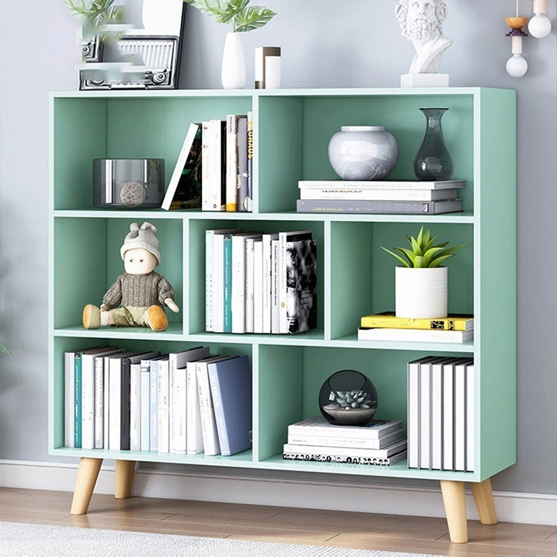 Standard Engineered Wood Bookcase Contemporary Closed Back Bookshelf 31.5"L x 9.4"W x 42.1"H Green Clearhalo 'Bookcases' 'furn' 'furn_bookcases' 'Furniture' 'Office Furniture' 7817061