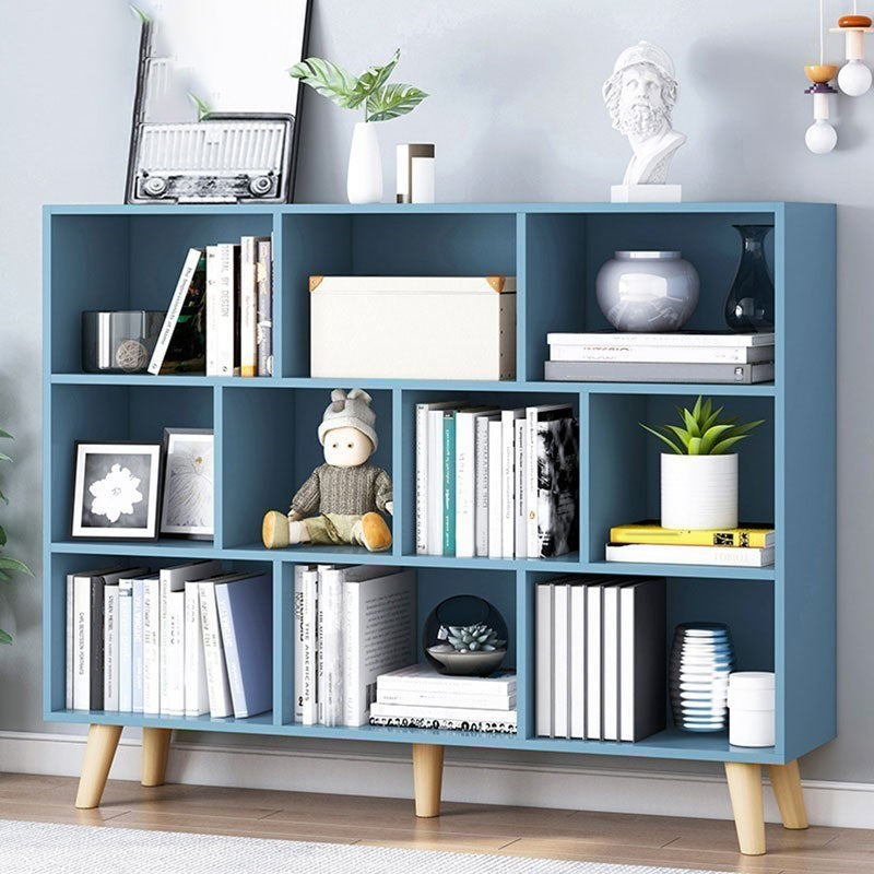 Standard Engineered Wood Bookcase Contemporary Closed Back Bookshelf 47.2"L x 9.4"W x 42.1"H Blue Clearhalo 'Bookcases' 'furn' 'furn_bookcases' 'Furniture' 'Office Furniture' 7817068
