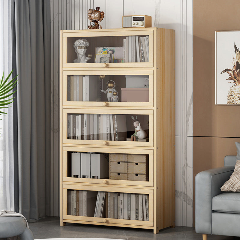 Contemporary Bookshelf Standard Wooden Closed Back Bookcase with Shelves Clearhalo 'Bookcases' 'furn' 'furn_bookcases' 'Furniture' 'Office Furniture' 7817082