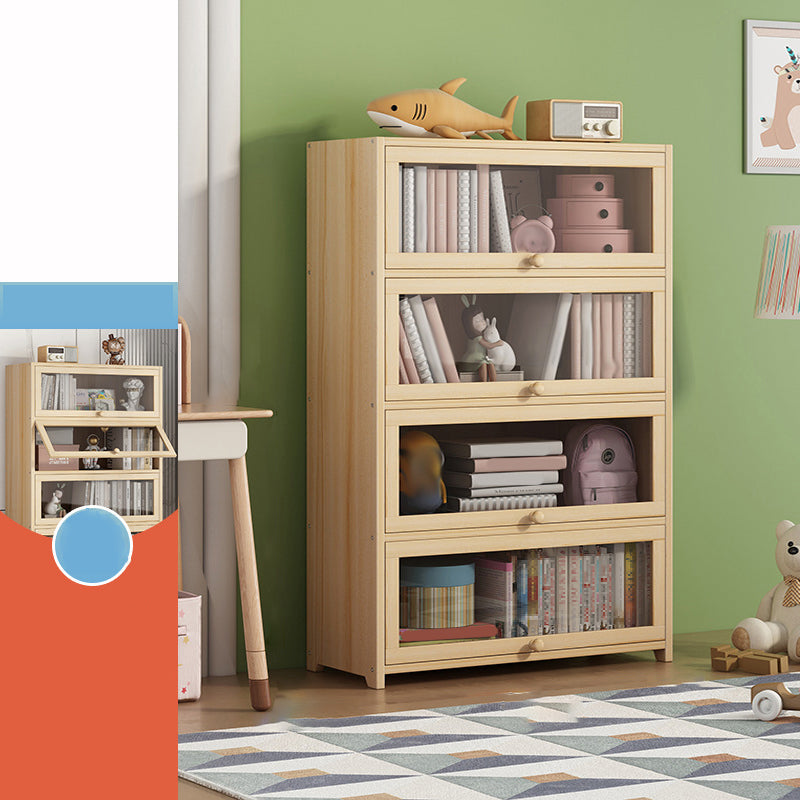 Contemporary Bookshelf Standard Wooden Closed Back Bookcase with Shelves 31"L x 11"W x 53"H Drawer Not Included Clearhalo 'Bookcases' 'furn' 'furn_bookcases' 'Furniture' 'Office Furniture' 7817092