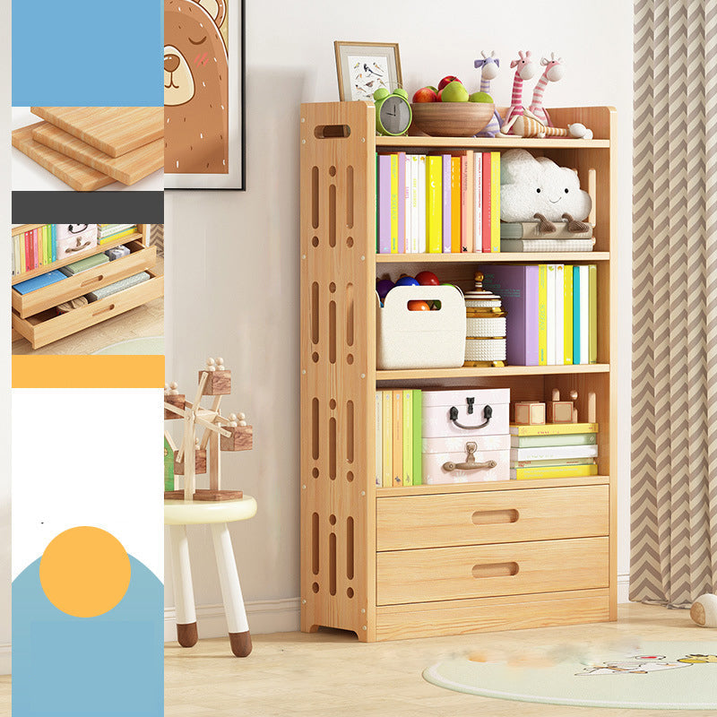 Contemporary Bookshelf Standard Wooden Closed Back Bookcase with Shelves 19.7"L x 9.8"W x 53.5"H 2 Clearhalo 'Bookcases' 'furn' 'furn_bookcases' 'Furniture' 'Office Furniture' 7817094