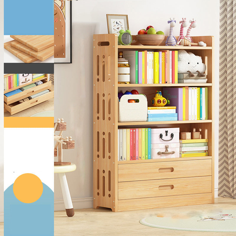 Contemporary Bookshelf Standard Wooden Closed Back Bookcase with Shelves 35.4"L x 9.8"W x 53.5"H 2 Clearhalo 'Bookcases' 'furn' 'furn_bookcases' 'Furniture' 'Office Furniture' 7817099