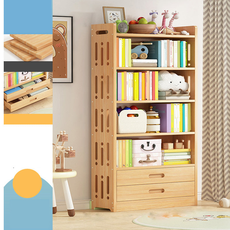 Contemporary Bookshelf Standard Wooden Closed Back Bookcase with Shelves 35.4"L x 9.8"W x 65.4"H 2 Clearhalo 'Bookcases' 'furn' 'furn_bookcases' 'Furniture' 'Office Furniture' 7817106