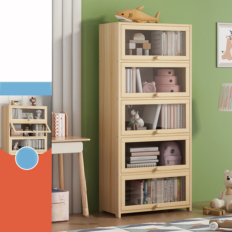 Contemporary Bookshelf Standard Wooden Closed Back Bookcase with Shelves 20"L x 11"W x 65"H Drawer Not Included Clearhalo 'Bookcases' 'furn' 'furn_bookcases' 'Furniture' 'Office Furniture' 7817110