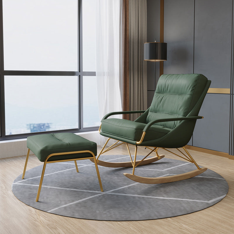 Sedia a dondolo divano asilo nido interno sedia a dondolo in stile glam con pouf