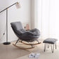 Modern Rocking Chair Faux Leather Solid Color Glider Chair with Ottoman Grey Rocking Chair with Ottomans Clearhalo 'Chairs & Seating' 'furn' 'furn_rocking_chairs' 'Furniture' 'Living Room Furniture' 'Rocking Chairs' 'rocking_chairs' 7817353