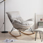 Modern Rocking Chair Faux Leather Solid Color Glider Chair with Ottoman Light Gray Rocking Chair Clearhalo 'Chairs & Seating' 'furn' 'furn_rocking_chairs' 'Furniture' 'Living Room Furniture' 'Rocking Chairs' 'rocking_chairs' 7817356