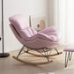 Modern Rocking Chair Faux Leather Solid Color Glider Chair with Ottoman Pink Rocking Chair Clearhalo 'Chairs & Seating' 'furn' 'furn_rocking_chairs' 'Furniture' 'Living Room Furniture' 'Rocking Chairs' 'rocking_chairs' 7817361