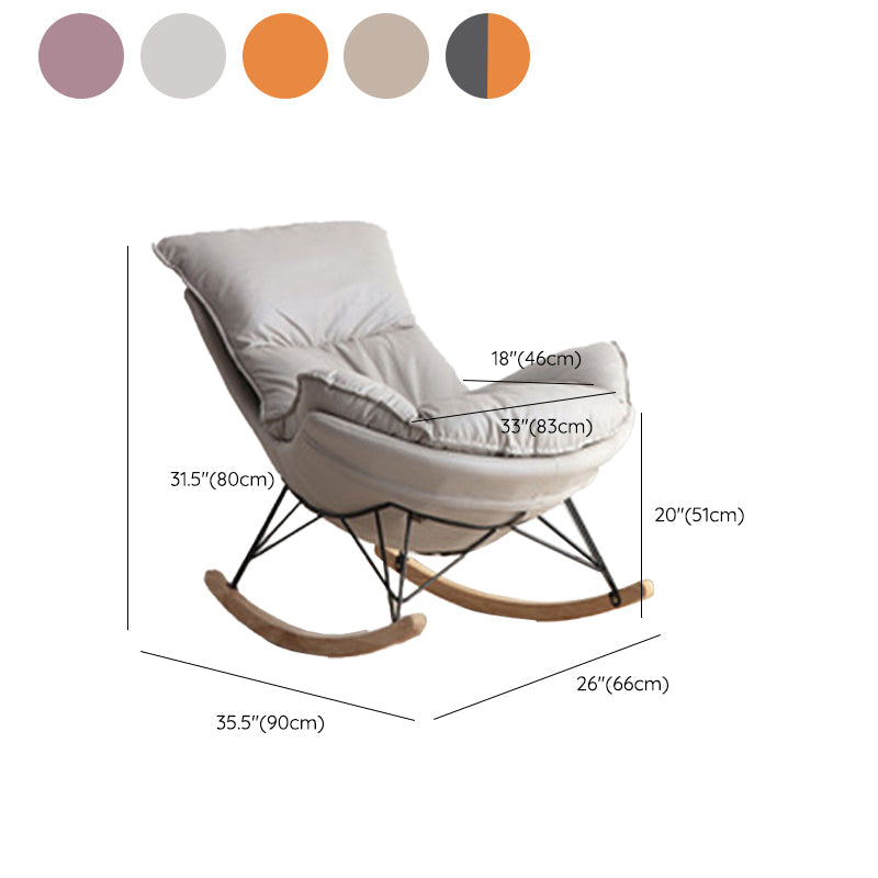 Modern Rocking Chair Faux Leather Solid Color Glider Chair with Ottoman Clearhalo 'Chairs & Seating' 'furn' 'furn_rocking_chairs' 'Furniture' 'Living Room Furniture' 'Rocking Chairs' 'rocking_chairs' 7817367
