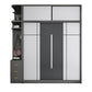 Gray Contemporary Wardrobe Armoire with Drawer Wooden Wardrobe Cabinet Armoire & Side Cabinet & Top Cabinet Clearhalo 'Armoires & Wardrobes' 'armoires_wardrobes' 'Bedroom Furniture' 'furn' 'furn_armoires_wardrobes' 'Furniture' 7817421