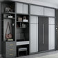 Gray Contemporary Wardrobe Armoire with Drawer Wooden Wardrobe Cabinet Clearhalo 'Armoires & Wardrobes' 'armoires_wardrobes' 'Bedroom Furniture' 'furn' 'furn_armoires_wardrobes' 'Furniture' 7817422
