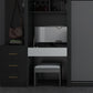 Gray Contemporary Wardrobe Armoire with Drawer Wooden Wardrobe Cabinet Clearhalo 'Armoires & Wardrobes' 'armoires_wardrobes' 'Bedroom Furniture' 'furn' 'furn_armoires_wardrobes' 'Furniture' 7817424