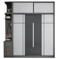 Gray Contemporary Wardrobe Armoire with Drawer Wooden Wardrobe Cabinet Clearhalo 'Armoires & Wardrobes' 'armoires_wardrobes' 'Bedroom Furniture' 'furn' 'furn_armoires_wardrobes' 'Furniture' 7817426