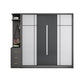 Gray Contemporary Wardrobe Armoire with Drawer Wooden Wardrobe Cabinet Armoire with Side Cabinet Clearhalo 'Armoires & Wardrobes' 'armoires_wardrobes' 'Bedroom Furniture' 'furn' 'furn_armoires_wardrobes' 'Furniture' 7817427