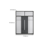 Gray Contemporary Wardrobe Armoire with Drawer Wooden Wardrobe Cabinet Clearhalo 'Armoires & Wardrobes' 'armoires_wardrobes' 'Bedroom Furniture' 'furn' 'furn_armoires_wardrobes' 'Furniture' 7817435