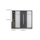 Gray Contemporary Wardrobe Armoire with Drawer Wooden Wardrobe Cabinet Clearhalo 'Armoires & Wardrobes' 'armoires_wardrobes' 'Bedroom Furniture' 'furn' 'furn_armoires_wardrobes' 'Furniture' 7817437