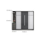 Gray Contemporary Wardrobe Armoire with Drawer Wooden Wardrobe Cabinet Clearhalo 'Armoires & Wardrobes' 'armoires_wardrobes' 'Bedroom Furniture' 'furn' 'furn_armoires_wardrobes' 'Furniture' 7817438