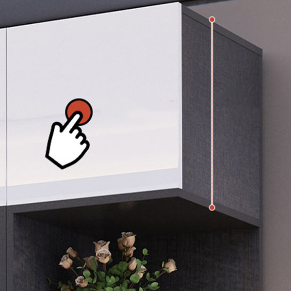 Armoire de garde-robe gris blanc placard de garde-robe moderne avec étagères