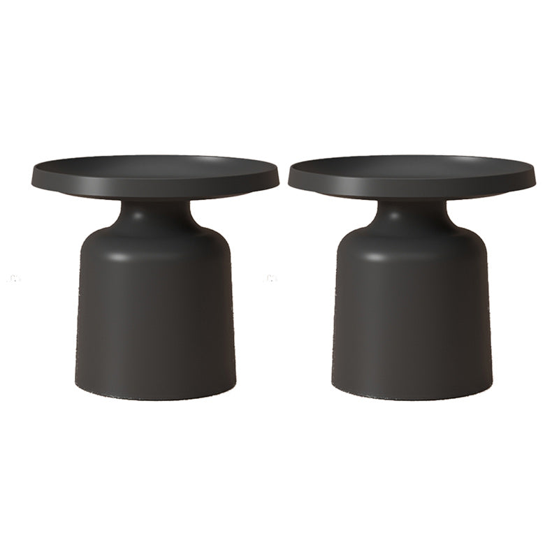 Tray Top Accent Side Table Metal Pedestal Side End Snack Table Black 2 Clearhalo 'Coffee & Accent Tables' 'End & Side Tables' 'end_side_tables' 'furn' 'furn_end_side_tables' 'Furniture' 'Living Room Furniture' 7818256