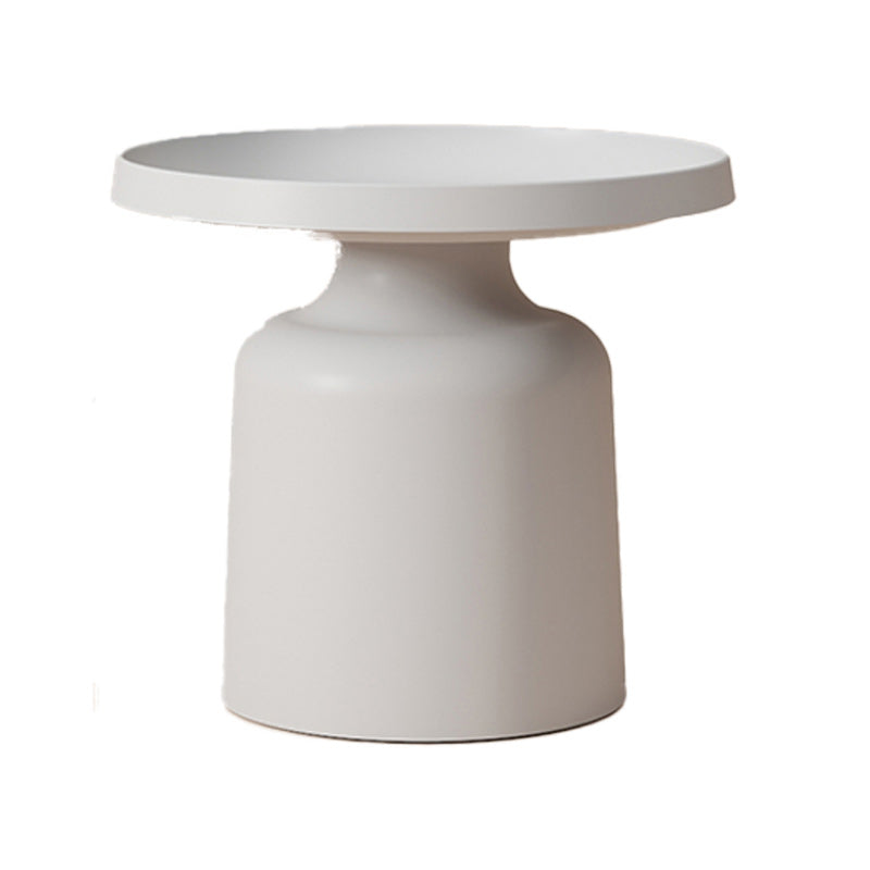 Tray Top Accent Side Table Metal Pedestal Side End Snack Table Grey 1 Clearhalo 'Coffee & Accent Tables' 'End & Side Tables' 'end_side_tables' 'furn' 'furn_end_side_tables' 'Furniture' 'Living Room Furniture' 7818258