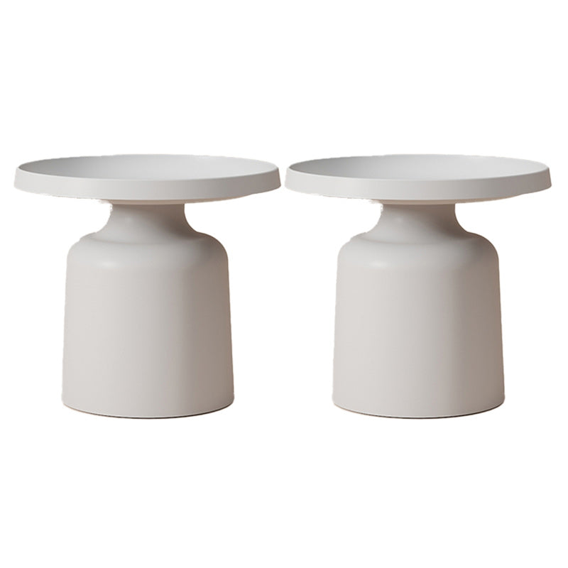 Tray Top Accent Side Table Metal Pedestal Side End Snack Table Grey 2 Clearhalo 'Coffee & Accent Tables' 'End & Side Tables' 'end_side_tables' 'furn' 'furn_end_side_tables' 'Furniture' 'Living Room Furniture' 7818261