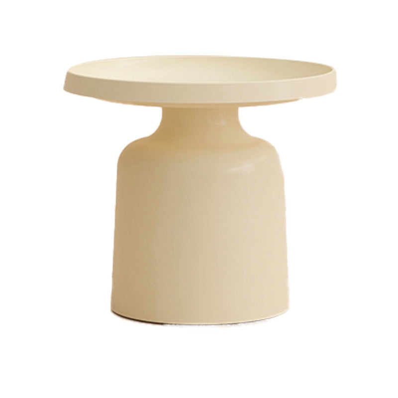 Tray Top Accent Side Table Metal Pedestal Side End Snack Table Yellow 1 Clearhalo 'Coffee & Accent Tables' 'End & Side Tables' 'end_side_tables' 'furn' 'furn_end_side_tables' 'Furniture' 'Living Room Furniture' 7818262