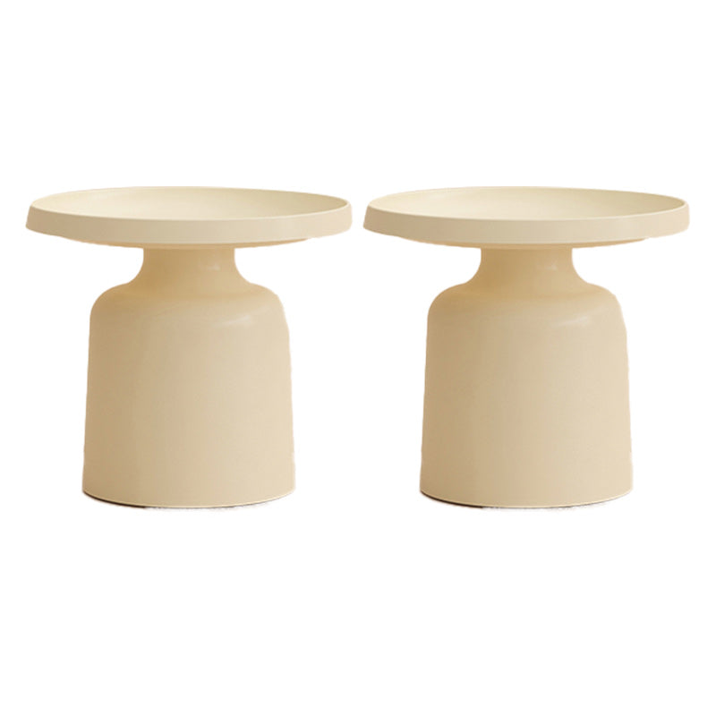 Tray Top Accent Side Table Metal Pedestal Side End Snack Table Yellow 2 Clearhalo 'Coffee & Accent Tables' 'End & Side Tables' 'end_side_tables' 'furn' 'furn_end_side_tables' 'Furniture' 'Living Room Furniture' 7818265