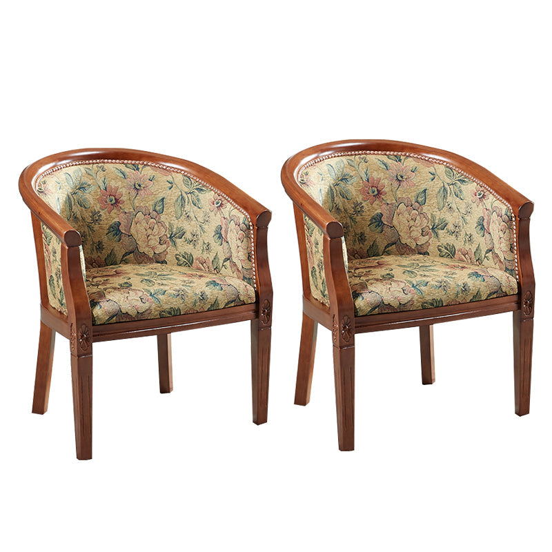 Sillas de brazo de tela silla de comedor de cocina tradicional con patas de madera