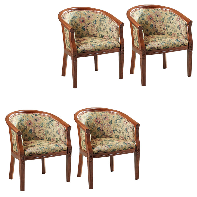 Sillas de brazo de tela silla de comedor de cocina tradicional con patas de madera