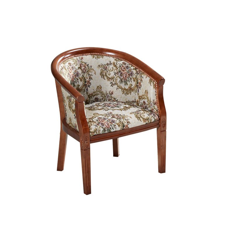 Sillas de brazo de tela silla de comedor de cocina tradicional con patas de madera