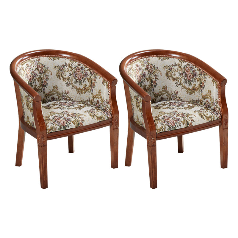 Sillas de brazo de tela silla de comedor de cocina tradicional con patas de madera