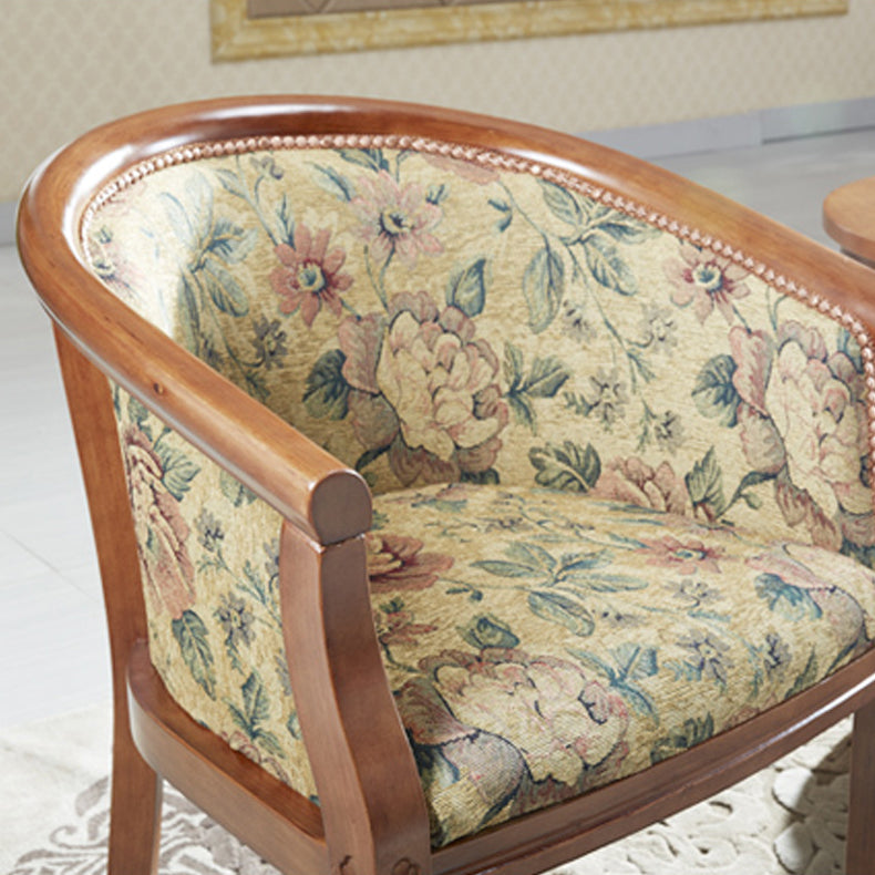 Sillas de brazo de tela silla de comedor de cocina tradicional con patas de madera