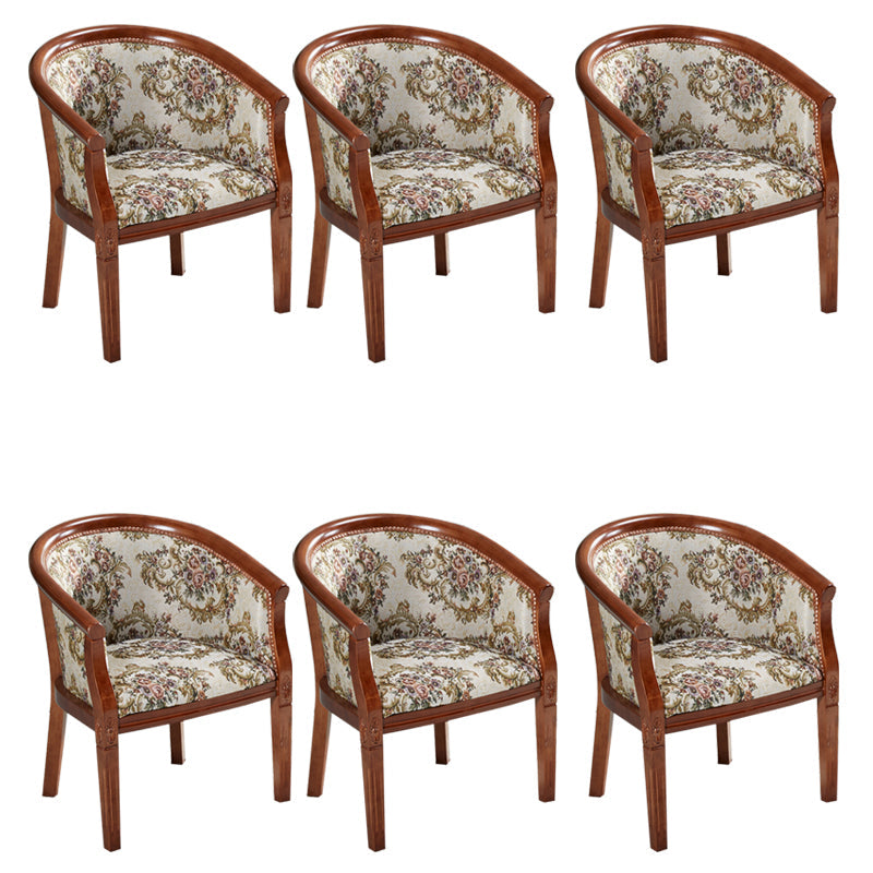 Sillas de brazo de tela silla de comedor de cocina tradicional con patas de madera