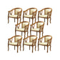 Traditional Style Dining Chair Solid Wood Low Back Arm Chair for Kitchen