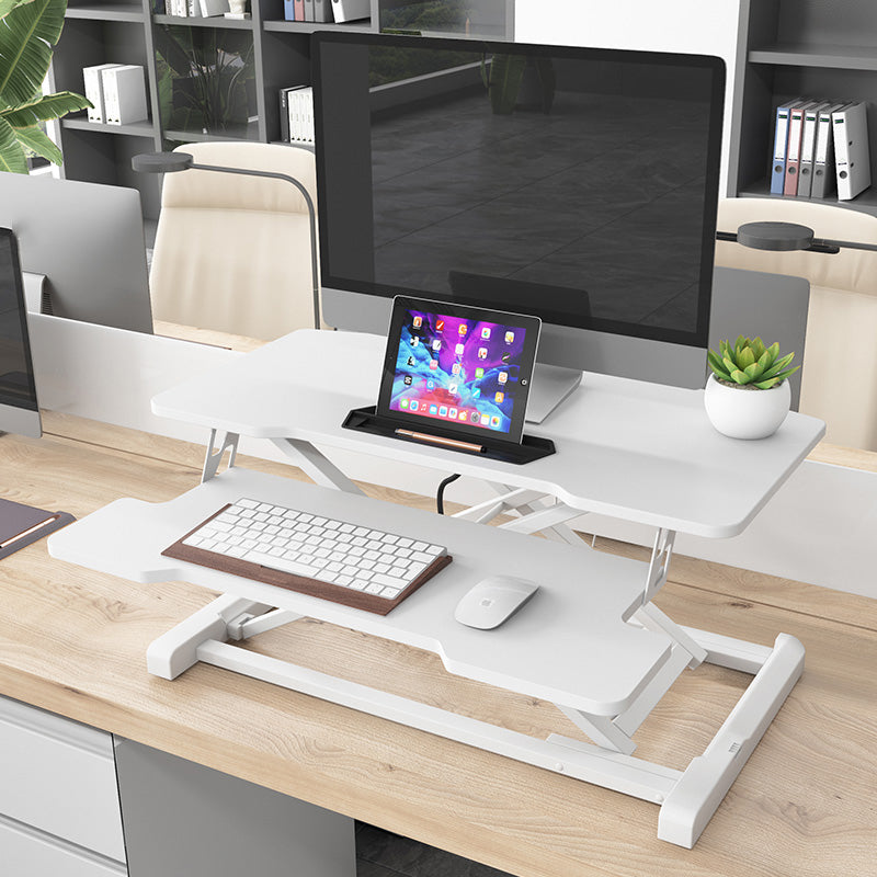 Folding Rectangular Shaped Office Laptop Table Wood in Black/White/Grey Clearhalo 'furn' 'furn_office_desk' 'Furniture' 'Office Desks' 'Office Furniture' 'office_desk' 7818407