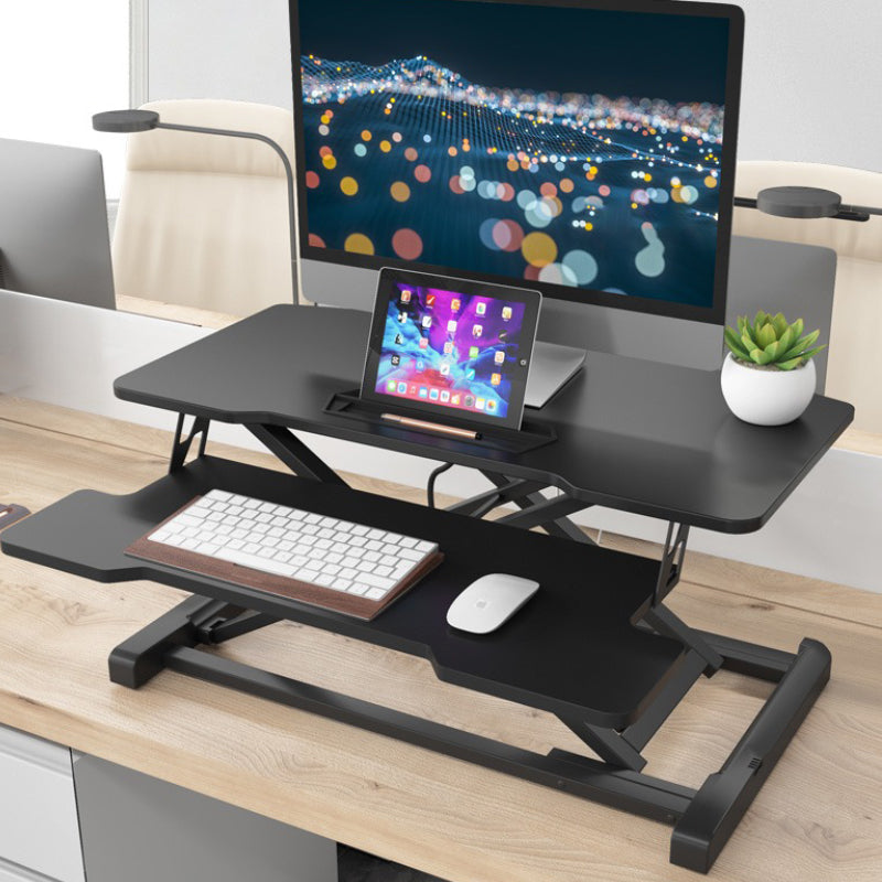 Folding Rectangular Shaped Office Laptop Table Wood in Black/White/Grey Clearhalo 'furn' 'furn_office_desk' 'Furniture' 'Office Desks' 'Office Furniture' 'office_desk' 7818413