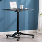 Rectangular Shaped Wood Office Writing Table Metal Legs with Wheels