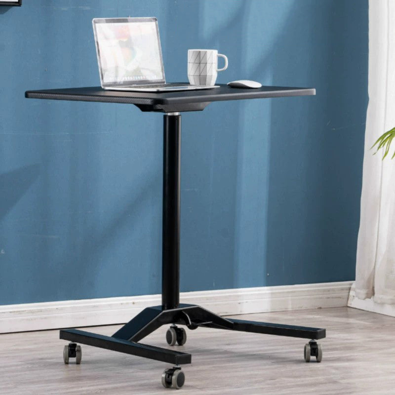 Rectangular Shaped Wood Office Writing Table Metal Legs with Wheels