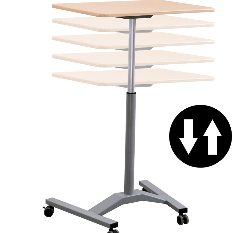 Rectangular Shaped Wood Office Writing Table Metal Legs with Wheels