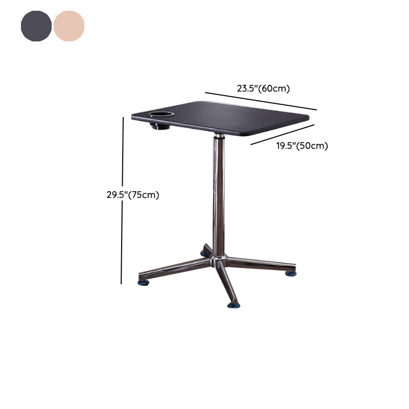 Rectangular Shaped Wood Office Writing Table Metal Legs with Wheels