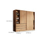 Natürliche Finish -Garderobe Armoire Schiebedarderobe Kabinett mit Schublade