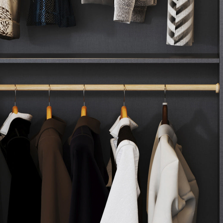 Armadio per armadio scorrevole in legno armadio grigio armadio con asta di abbigliamento