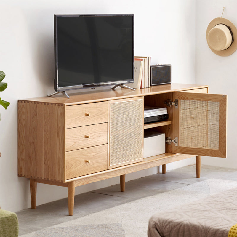 Scandinavian TV Stand Console with Wooden Shelf for Living Room Clearhalo 'furn' 'furn_tv_stands_entertainment_centers' 'Furniture' 'Living Room Furniture' 'TV Stands & Entertainment Centers' 'TV Stands & Media Storage Furniture' 'tv_stands_entertainment_centers' 7818838