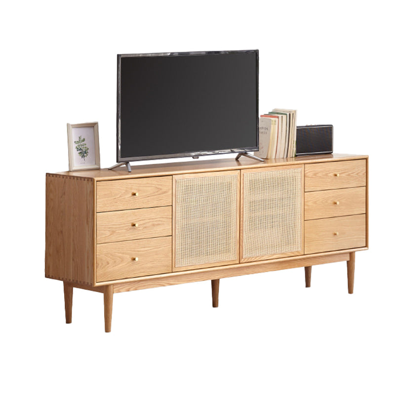 Scandinavian TV Stand Console with Wooden Shelf for Living Room Clearhalo 'furn' 'furn_tv_stands_entertainment_centers' 'Furniture' 'Living Room Furniture' 'TV Stands & Entertainment Centers' 'TV Stands & Media Storage Furniture' 'tv_stands_entertainment_centers' 7818840