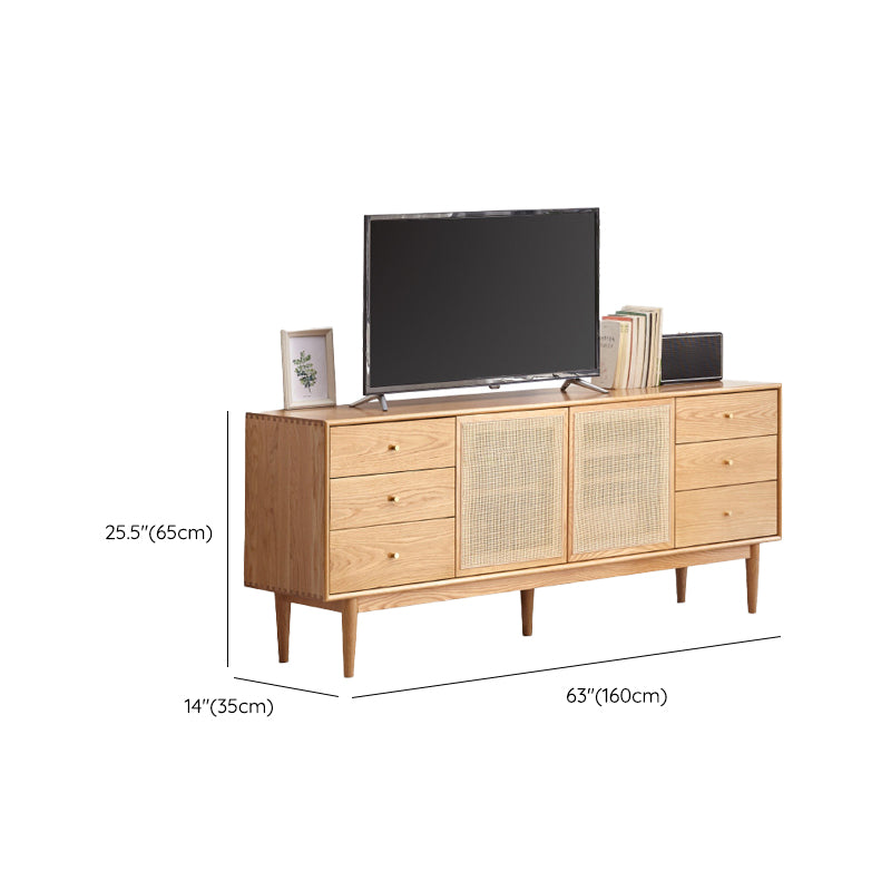 Scandinavian TV Stand Console with Wooden Shelf for Living Room Clearhalo 'furn' 'furn_tv_stands_entertainment_centers' 'Furniture' 'Living Room Furniture' 'TV Stands & Entertainment Centers' 'TV Stands & Media Storage Furniture' 'tv_stands_entertainment_centers' 7818847