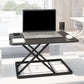Rectangular Shaped Office Standing Desk Converter Wood in White/Black 26"L x 19"W x 16"H Black Clearhalo 'furn' 'furn_office_desk' 'Furniture' 'Office Desks' 'Office Furniture' 'office_desk' 7818852