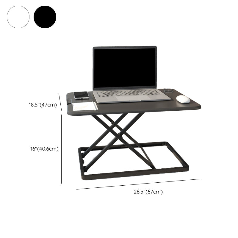 Rectangular Shaped Office Standing Desk Converter Wood in White/Black Clearhalo 'furn' 'furn_office_desk' 'Furniture' 'Office Desks' 'Office Furniture' 'office_desk' 7818862
