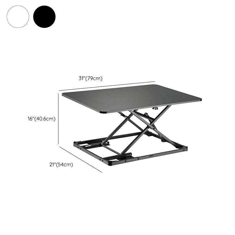 Rectangular Shaped Office Standing Desk Converter Wood in White/Black Clearhalo 'furn' 'furn_office_desk' 'Furniture' 'Office Desks' 'Office Furniture' 'office_desk' 7818863