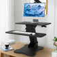 Adjustable Rectangular Shaped Standing Desk Steel in Black for Office